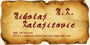 Nikolaj Kalajitović vizit kartica